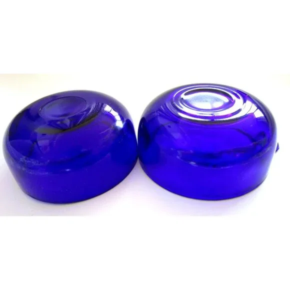 Cobalt Blue Glass and Silver Quality Plate Sugar and Creamer Set - England VTG - Picture 11 of 16